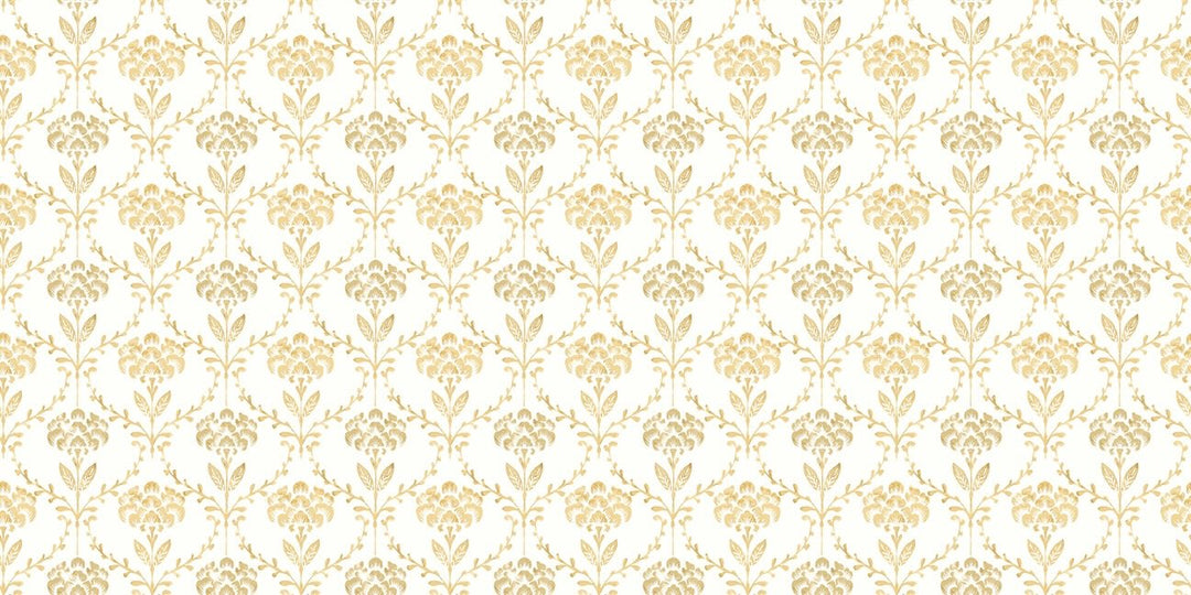 Martha Stewart Chateau Fleur Ochre Wallpaper