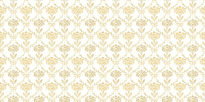 Martha Stewart Chateau Fleur Ochre Wallpaper