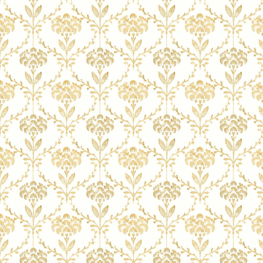 Martha Stewart Chateau Fleur Ochre Wallpaper