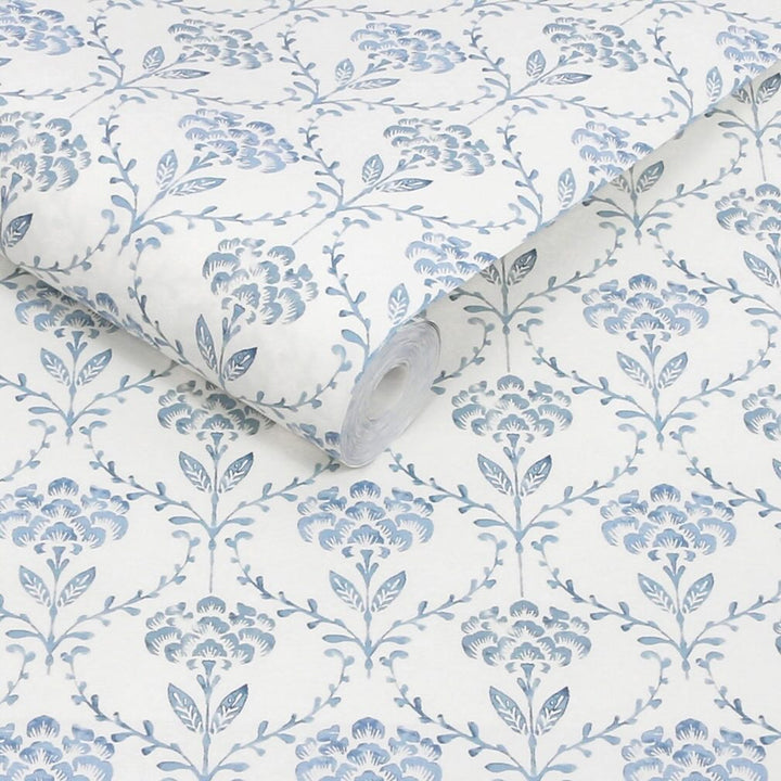 Martha Stewart Chateau Fleur Porcelain Blue Wallpaper