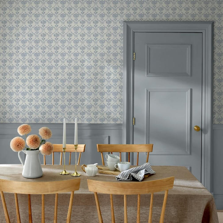 Martha Stewart Chateau Fleur Porcelain Blue Wallpaper