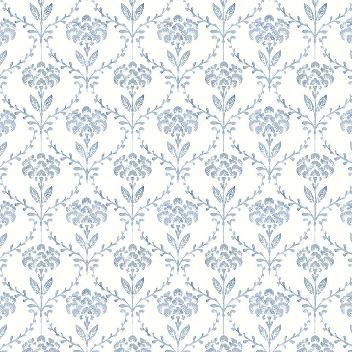 Martha Stewart Chateau Fleur Porcelain Blue Wallpaper