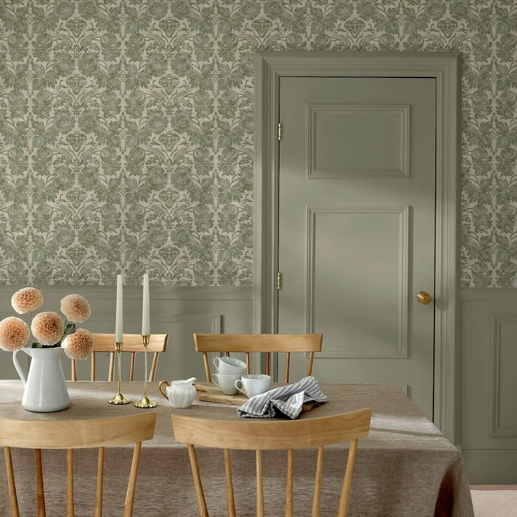 Martha Stewart Florentine Moss Wallpaper