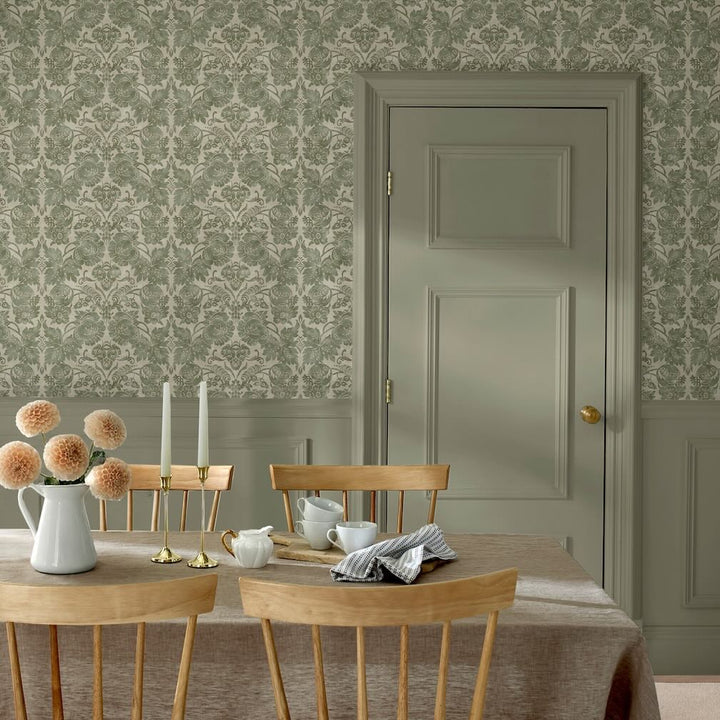 Martha Stewart Florentine Moss Wallpaper
