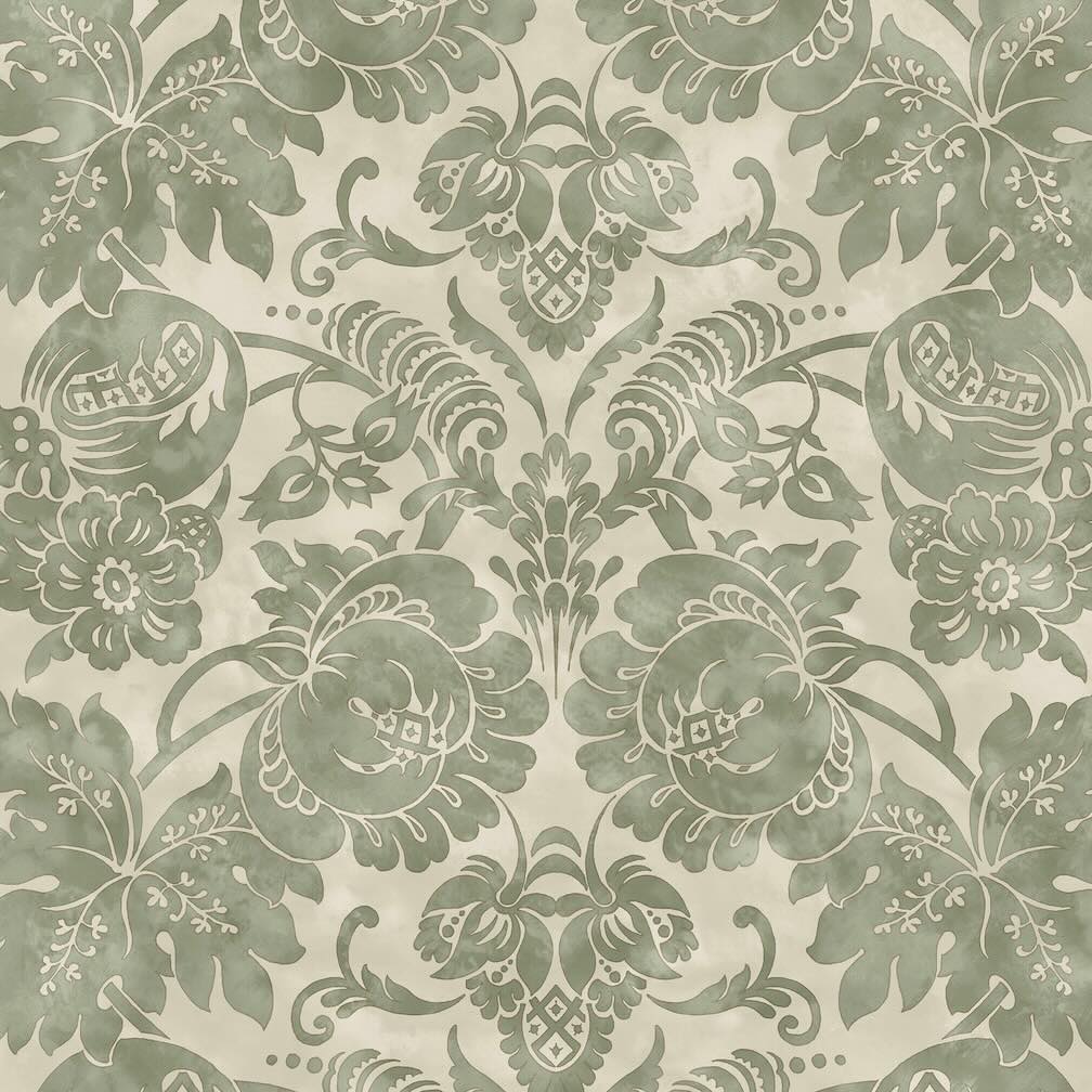 Martha Stewart Florentine Moss Wallpaper