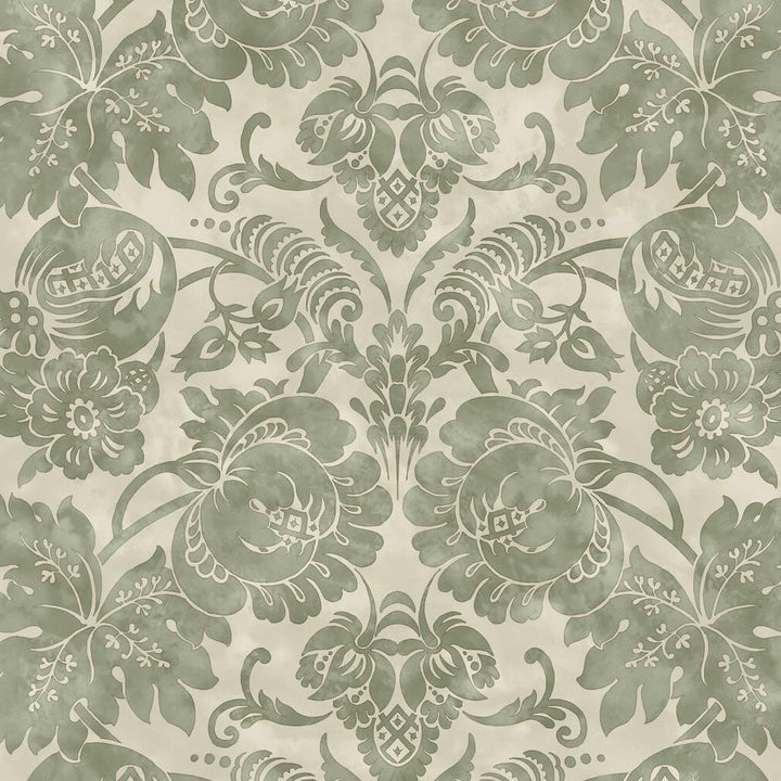 Martha Stewart Florentine Moss Wallpaper