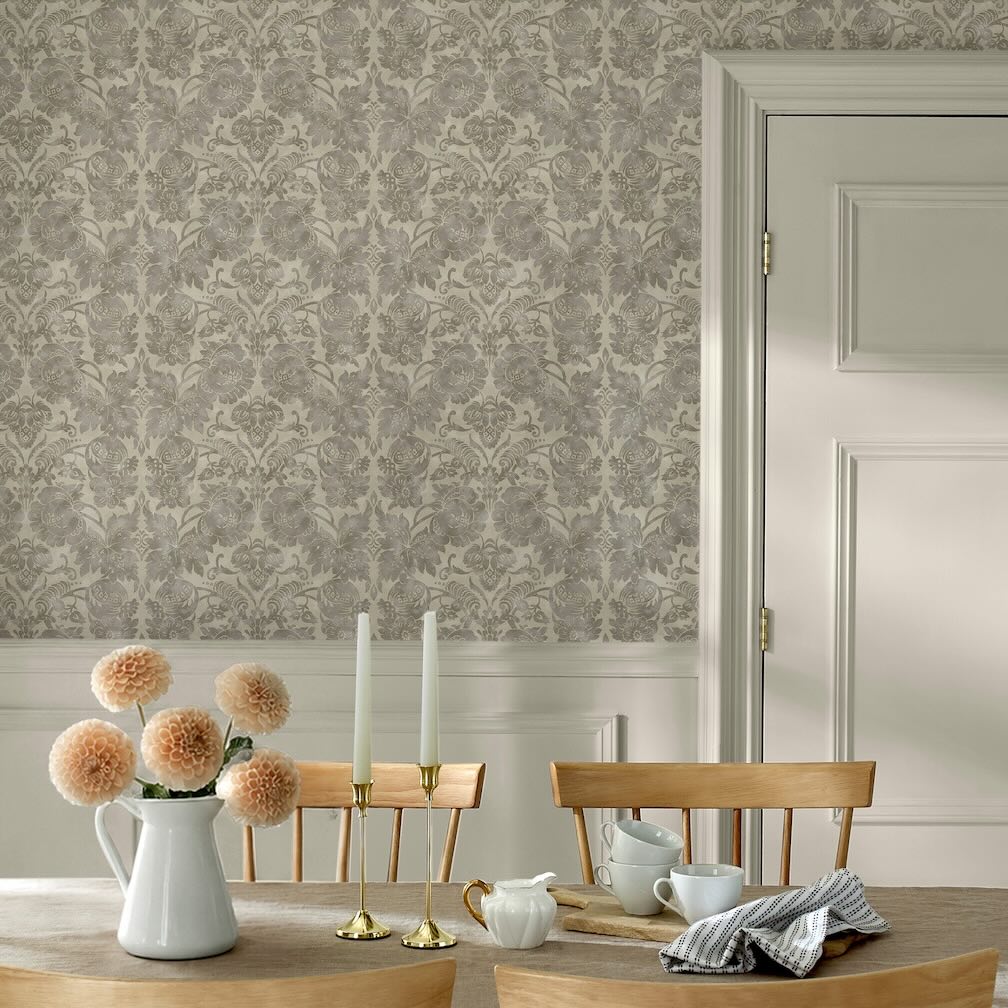Martha Stewart Florentine Taupe Wallpaper