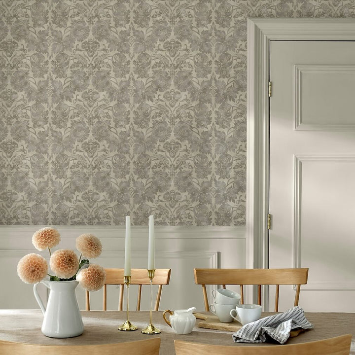 Martha Stewart Florentine Taupe Wallpaper