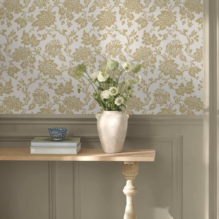 Martha Stewart Jacobean Antique Gold Wallpaper