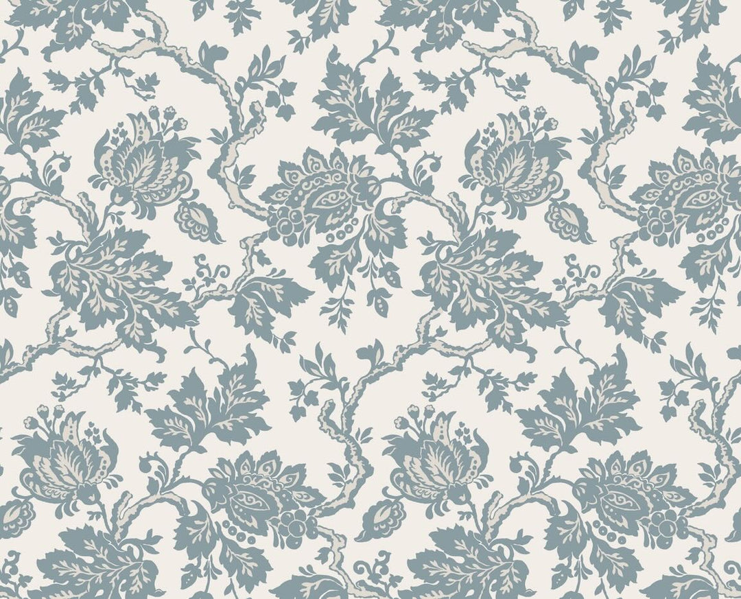 Martha Stewart Jacobean Tarn Blue Wallpaper