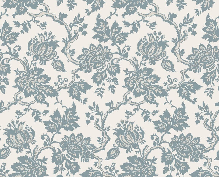 Martha Stewart Jacobean Tarn Blue Wallpaper