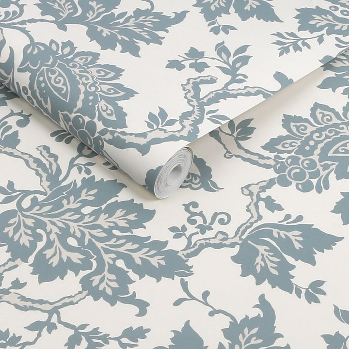 Martha Stewart Jacobean Tarn Blue Wallpaper