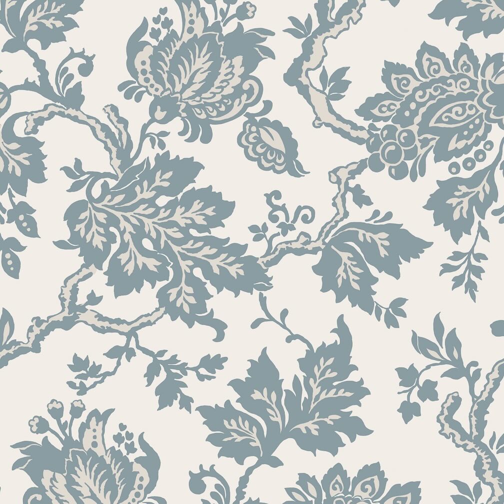 Martha Stewart Jacobean Tarn Blue Wallpaper