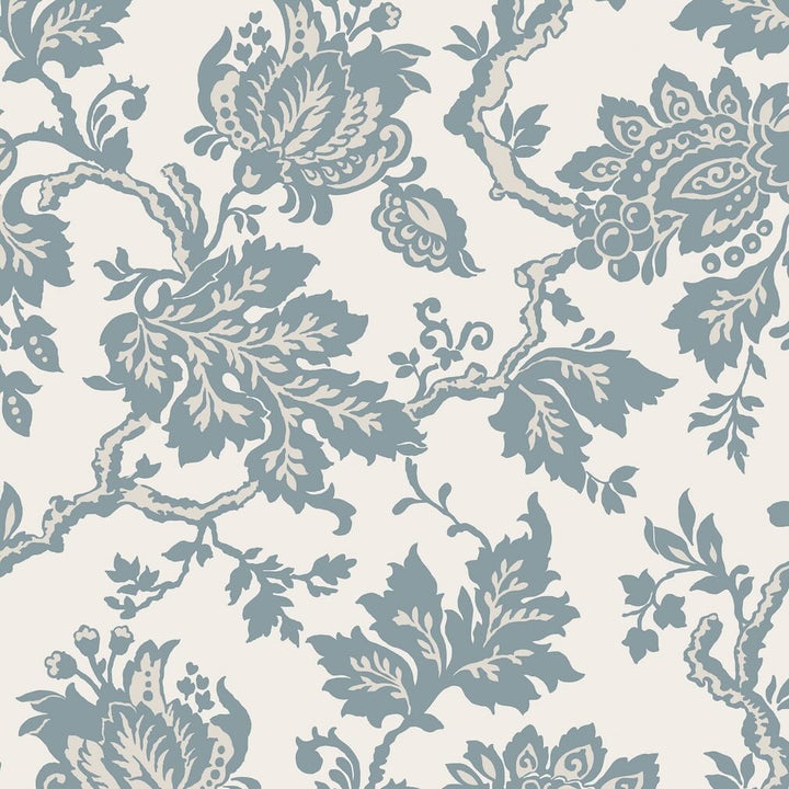 Martha Stewart Jacobean Tarn Blue Wallpaper