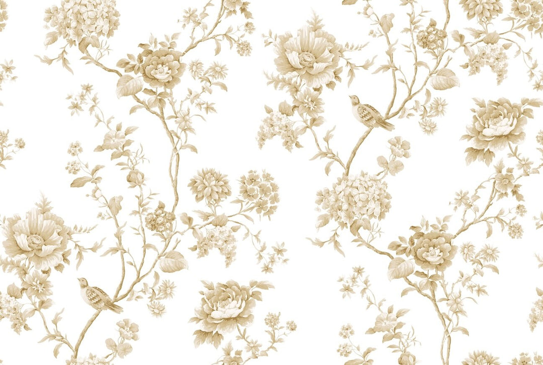 Martha Stewart Floral Vine Antique Gold Wallpaper