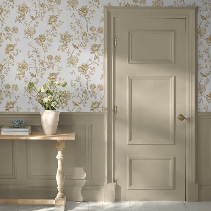 Martha Stewart Floral Vine Antique Gold Wallpaper