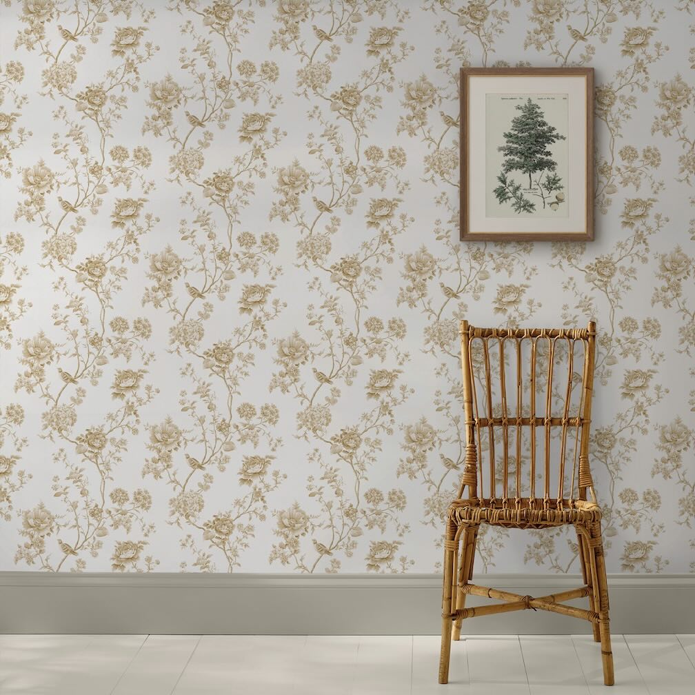 Martha Stewart Floral Vine Antique Gold Wallpaper