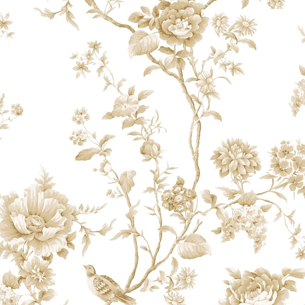 Martha Stewart Floral Vine Antique Gold Wallpaper