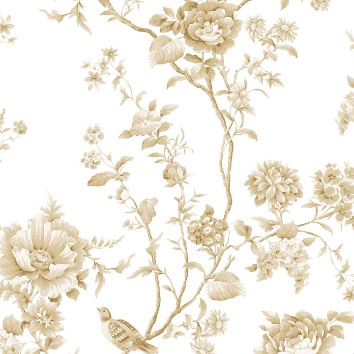 Martha Stewart Floral Vine Antique Gold Wallpaper