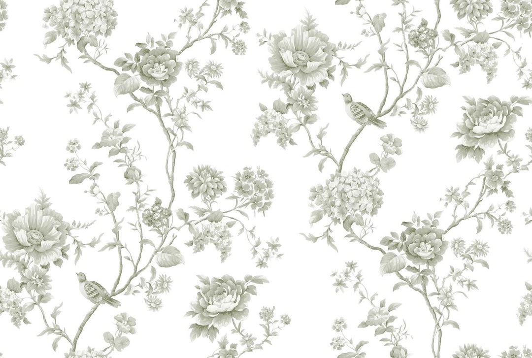 Martha Stewart Floral Vine Moss Wallpaper