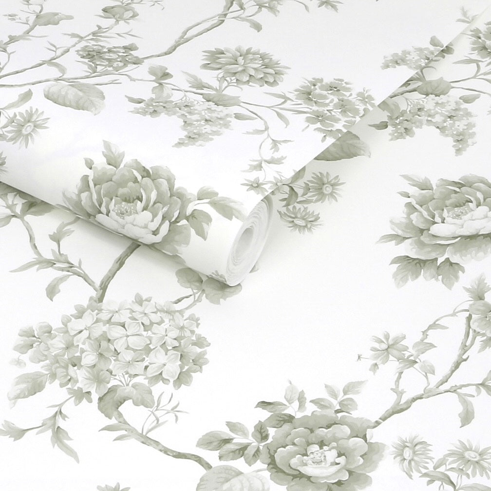 Martha Stewart Floral Vine Moss Wallpaper
