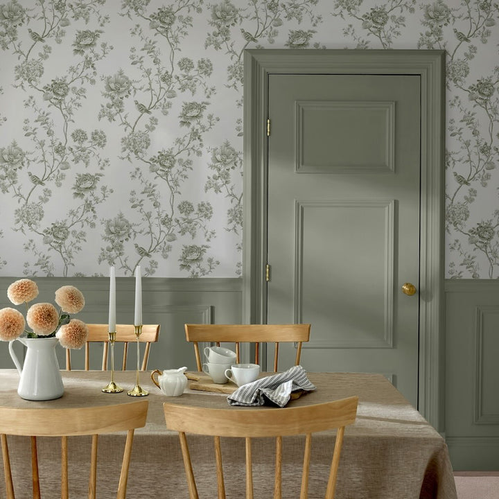 Martha Stewart Floral Vine Moss Wallpaper
