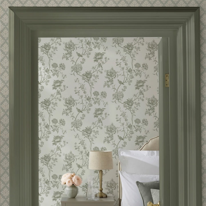 Martha Stewart Floral Vine Moss Wallpaper