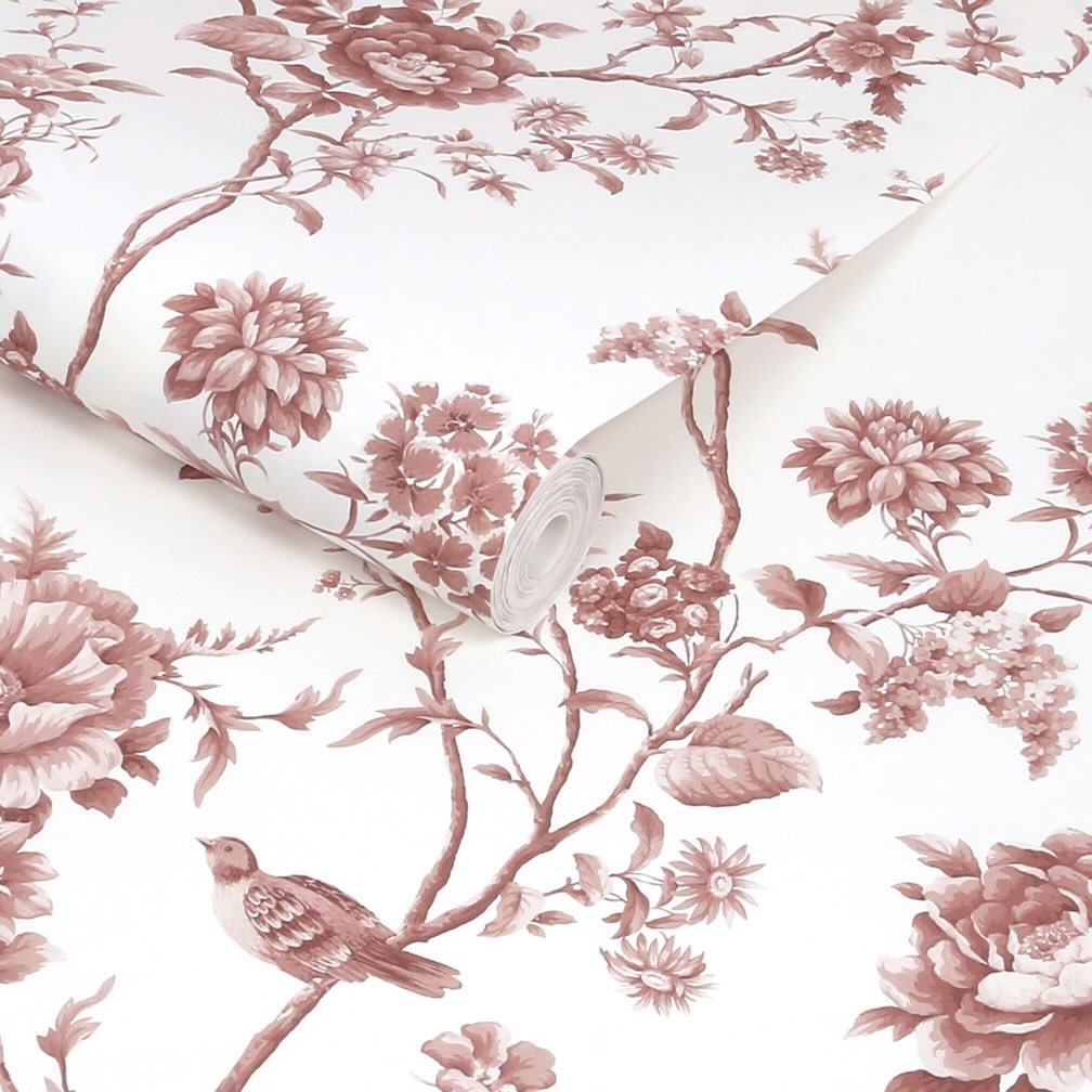 Martha Stewart Floral Vine Russet Wallpaper