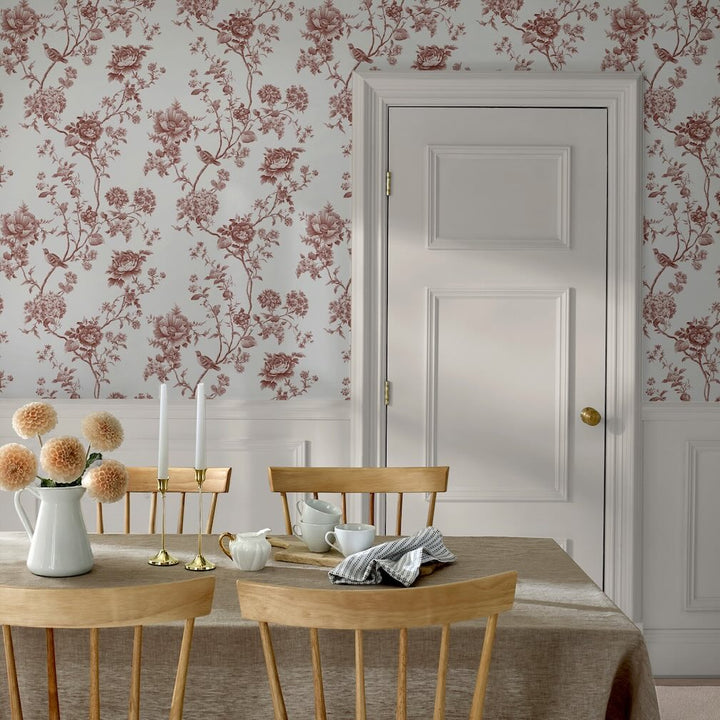 Martha Stewart Floral Vine Russet Wallpaper