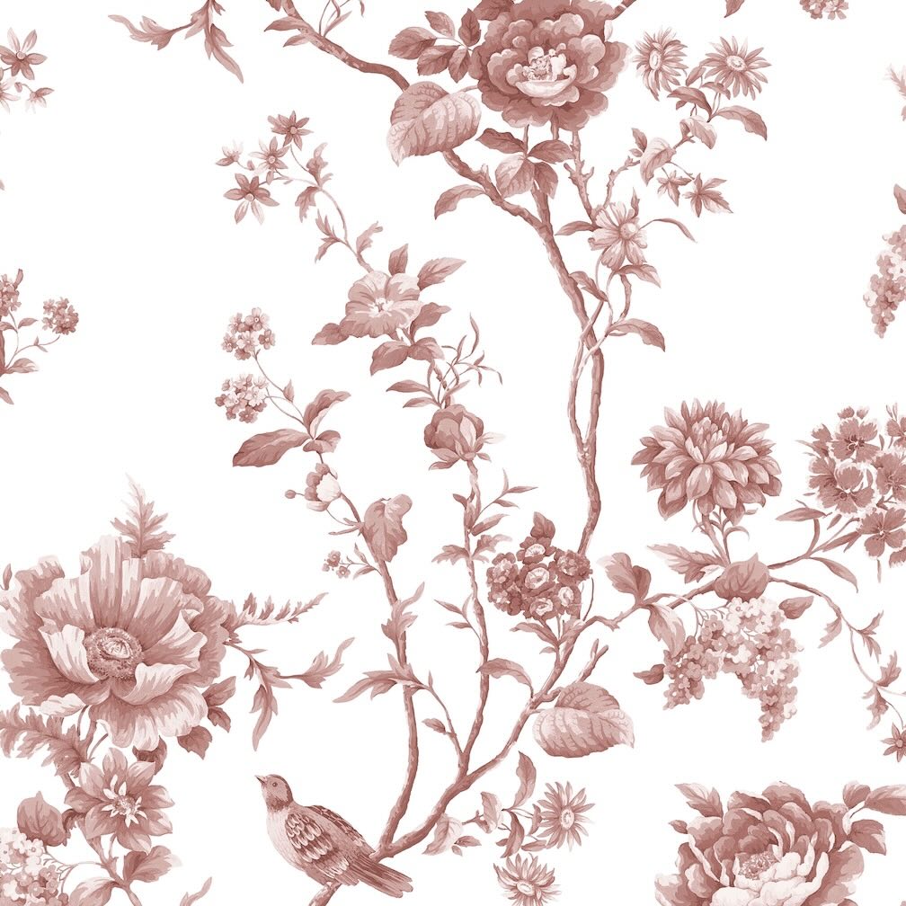 Martha Stewart Floral Vine Russet Wallpaper
