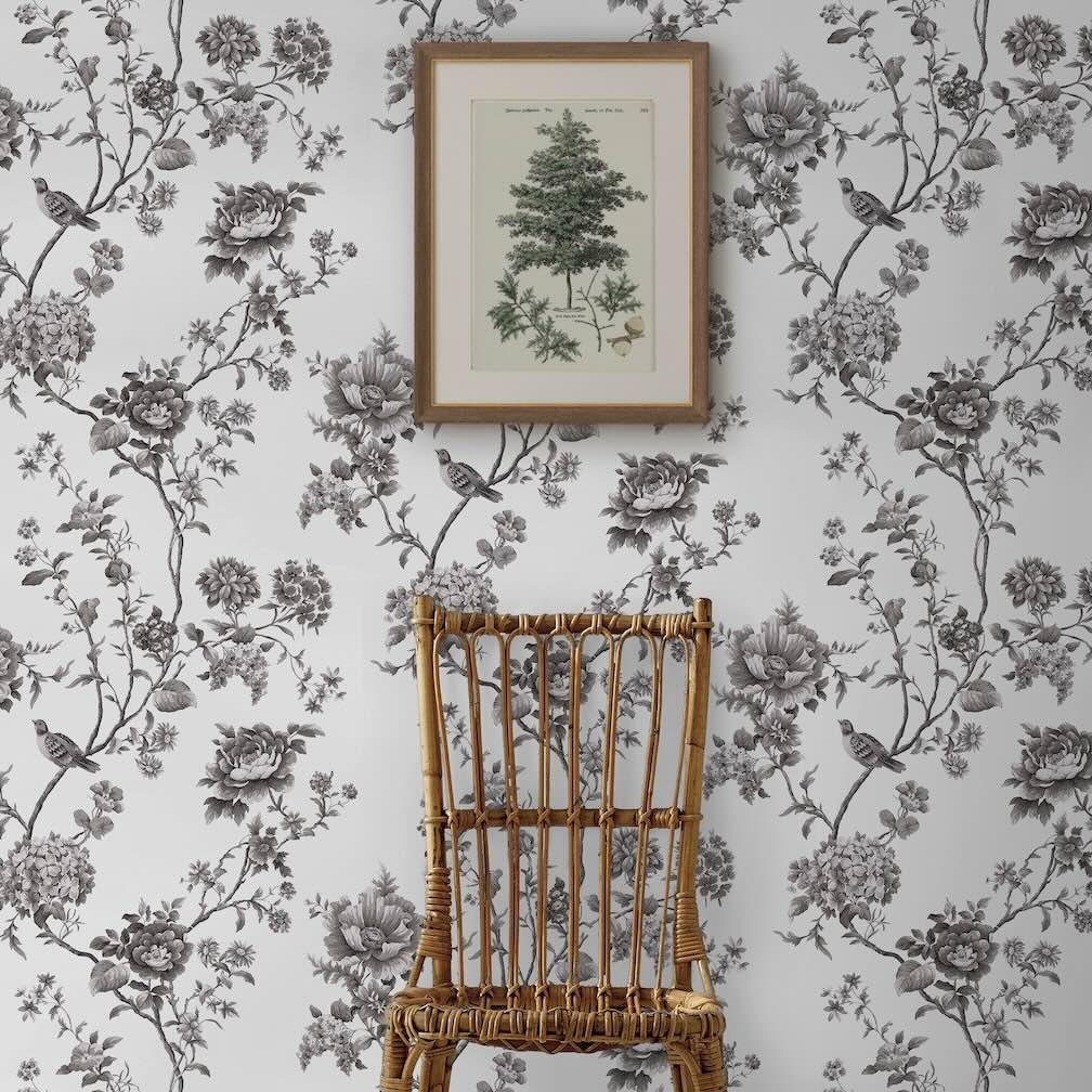 Martha Stewart Floral Vine Silhouette Wallpaper