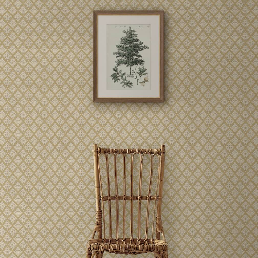 Martha Stewart Artisan Floral Antique Gold Wallpaper