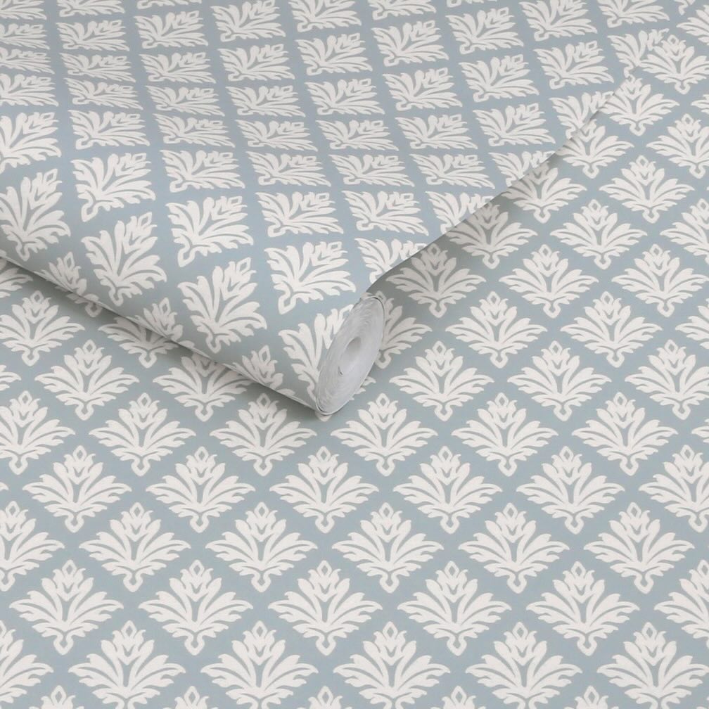 Martha Stewart Artisan Floral Mineral Blue Wallpaper