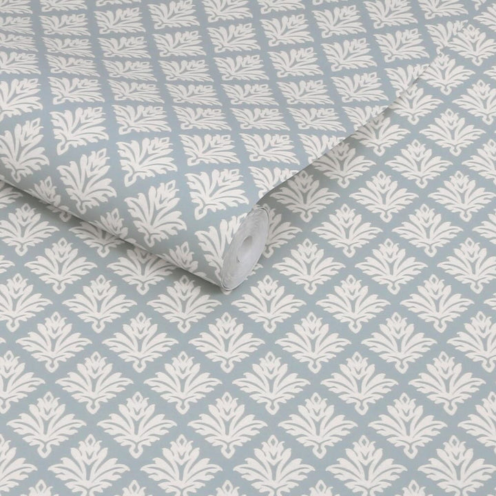 Martha Stewart Artisan Floral Mineral Blue Wallpaper