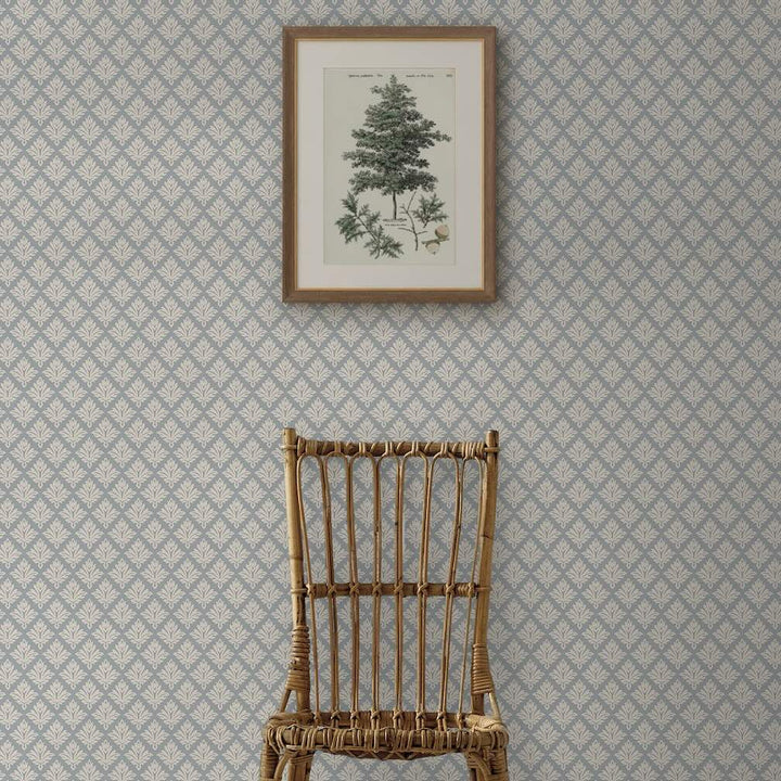 Martha Stewart Artisan Floral Mineral Blue Wallpaper