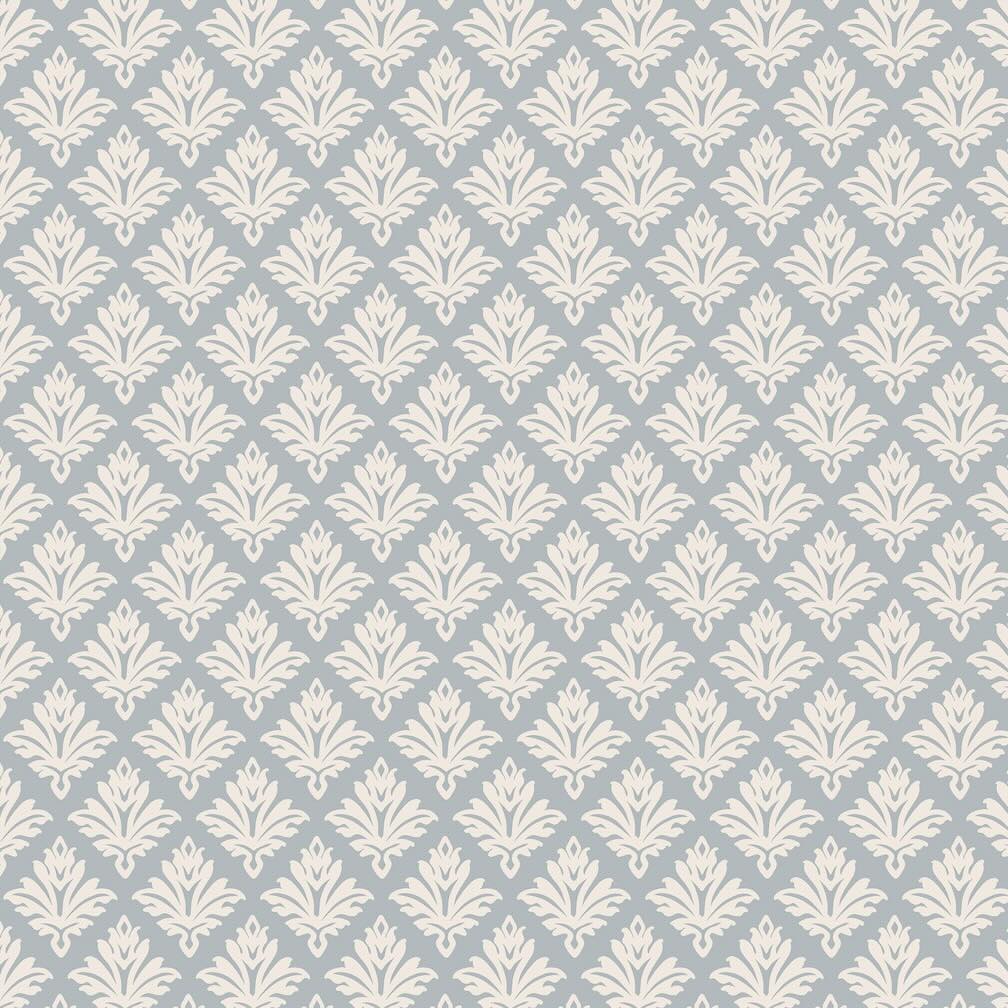 Martha Stewart Artisan Floral Mineral Blue Wallpaper