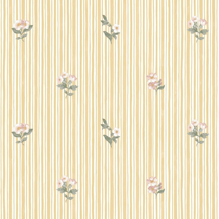 Garden Stripe Ochre Wallpaper