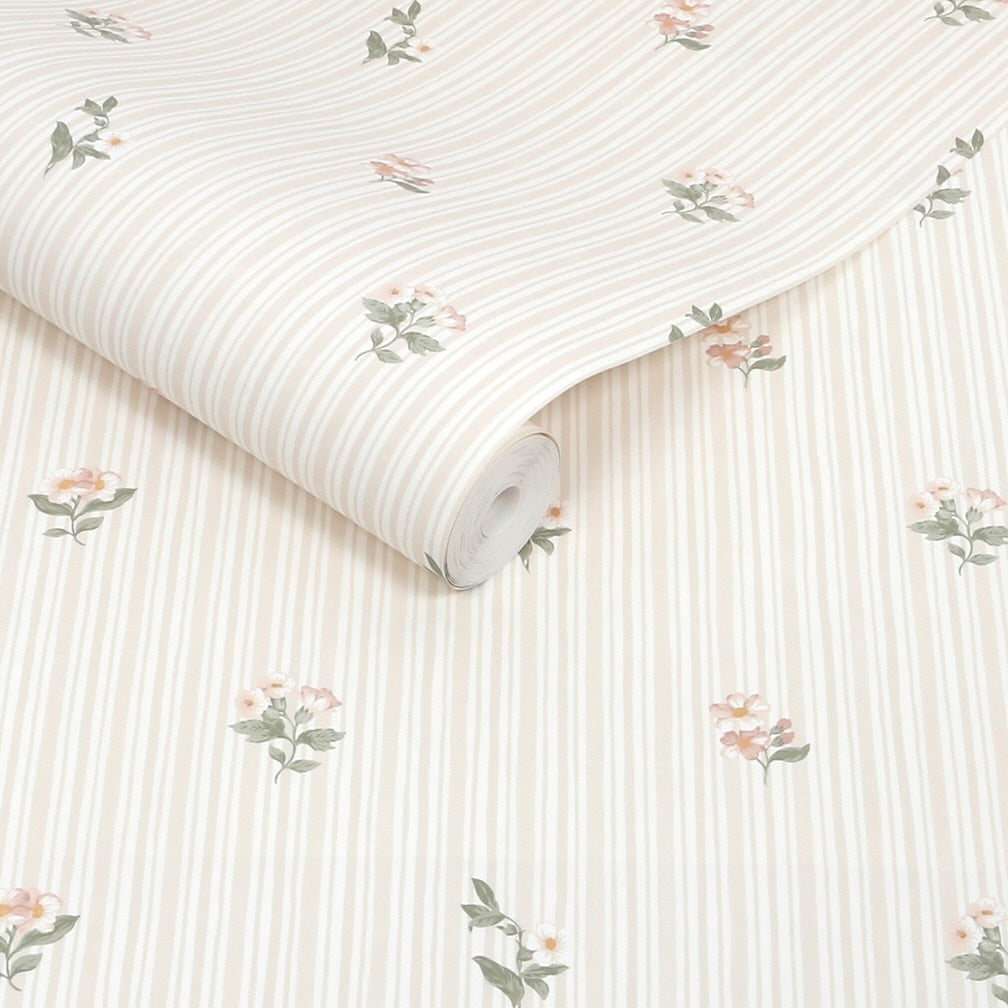 Martha Stewart Garden Stripe Linen Wallpaper