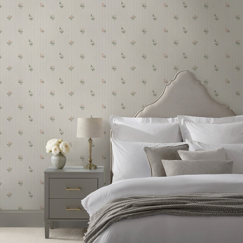 Martha Stewart Garden Stripe Linen Wallpaper