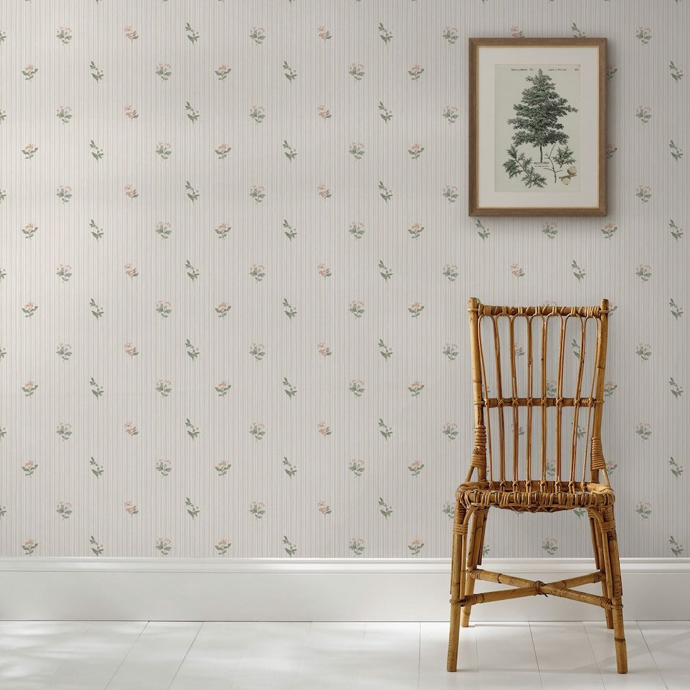 Martha Stewart Garden Stripe Linen Wallpaper