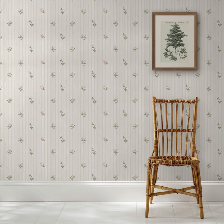 Martha Stewart Garden Stripe Linen Wallpaper