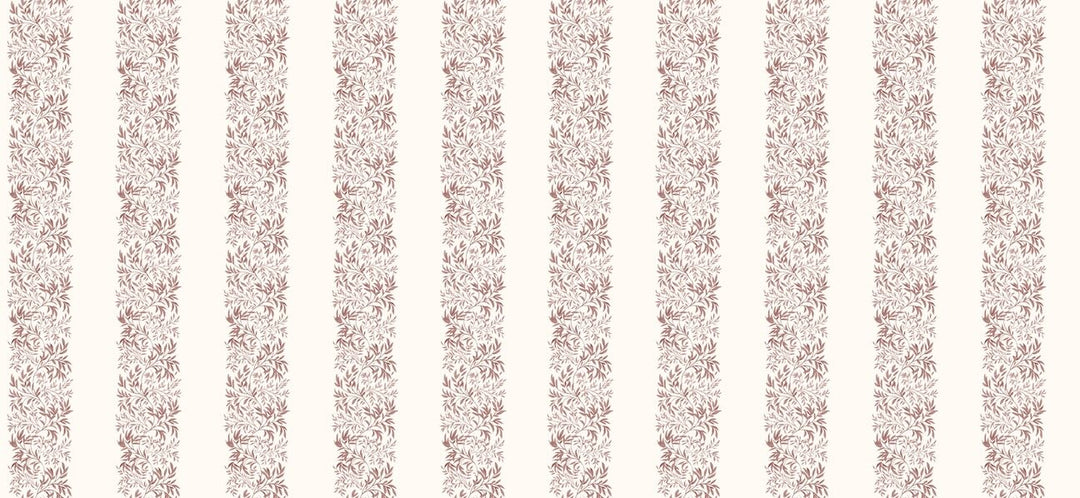 Martha Stewart Heritage Garden Stripe Russet Wallpaper