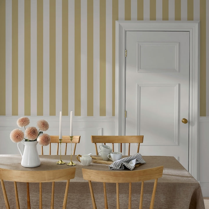 Martha Stewart Classic Stripe Antique Gold Wallpaper
