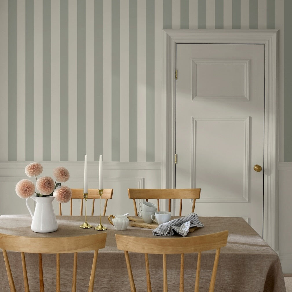 Martha Stewart Classic Stripe Fennel Seed Wallpaper