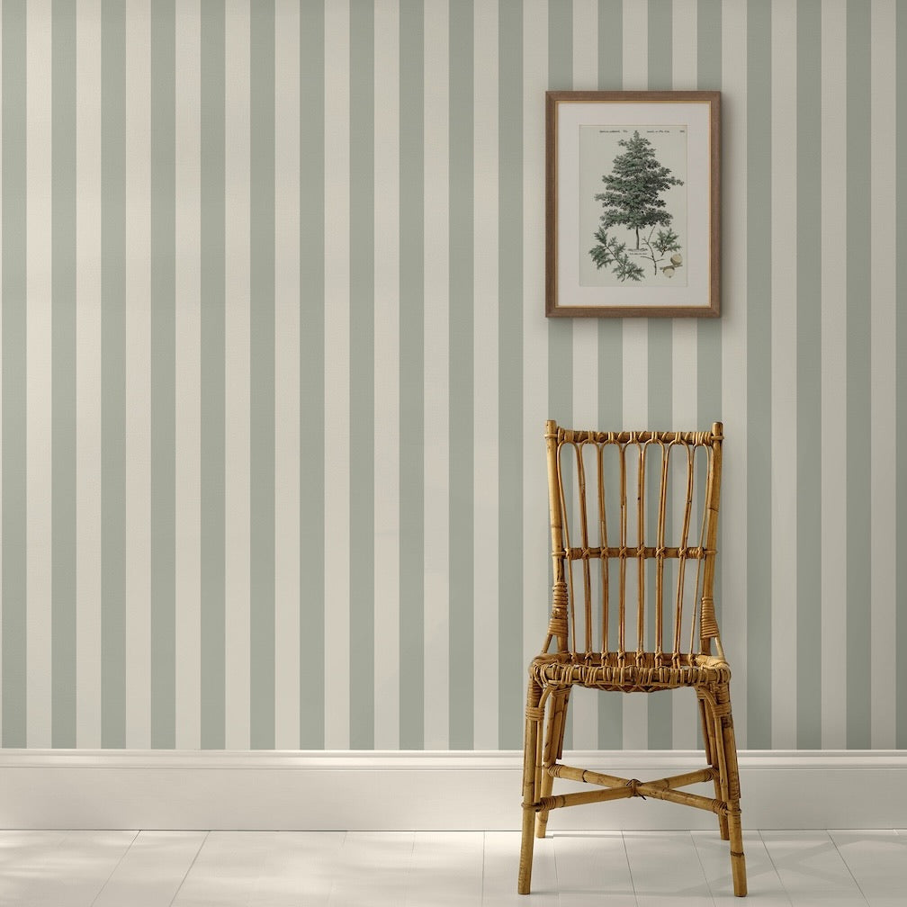 Martha Stewart Classic Stripe Fennel Seed Wallpaper