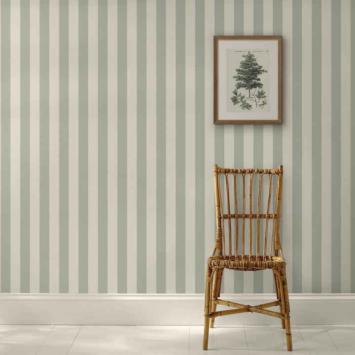 Martha Stewart Classic Stripe Fennel Seed Wallpaper
