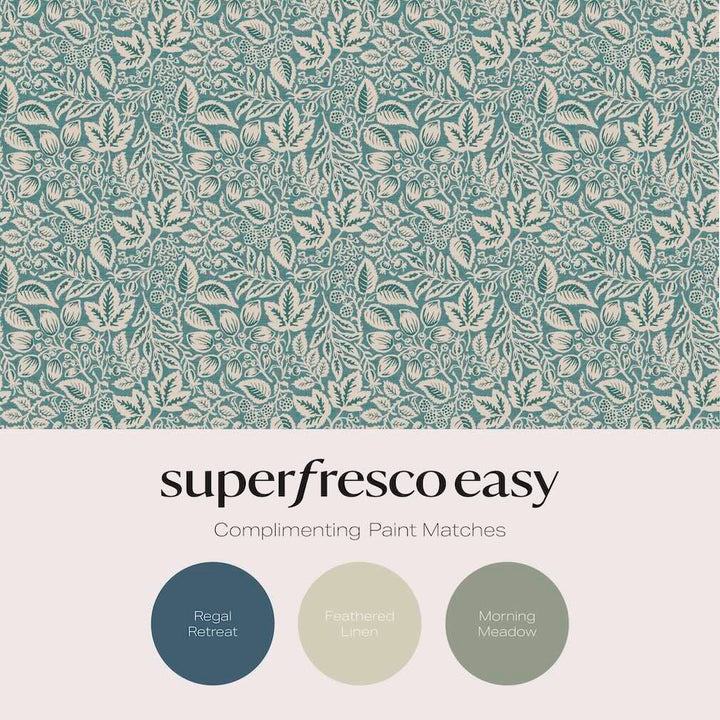 Superfresco Easy Rustling Leaves Teal Wallpaper