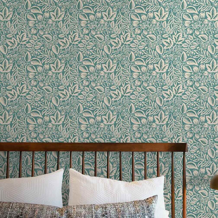 Superfresco Easy Rustling Leaves Teal Wallpaper