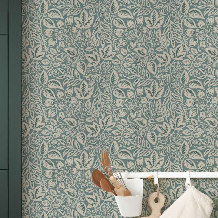 Superfresco Easy Rustling Leaves Teal Wallpaper