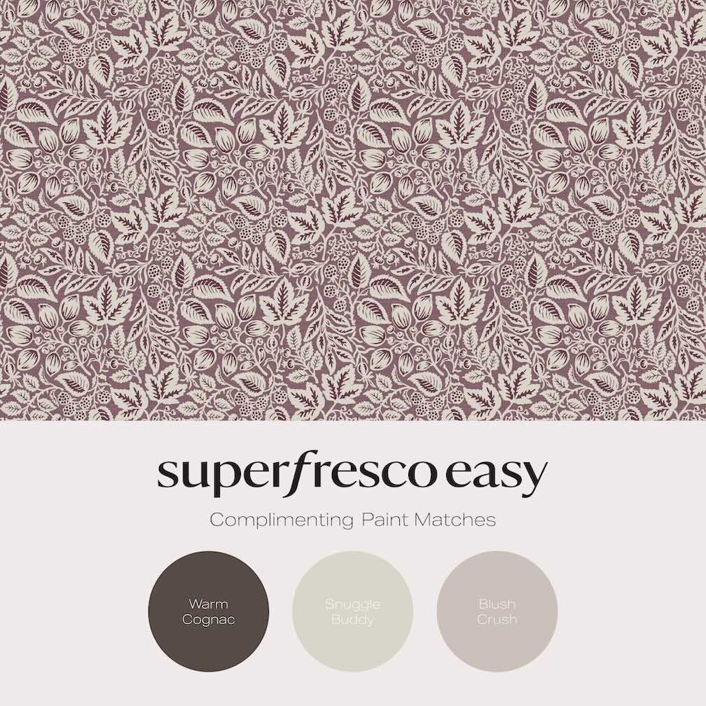 Superfresco Easy Rustling Leaves Plum Wallpaper